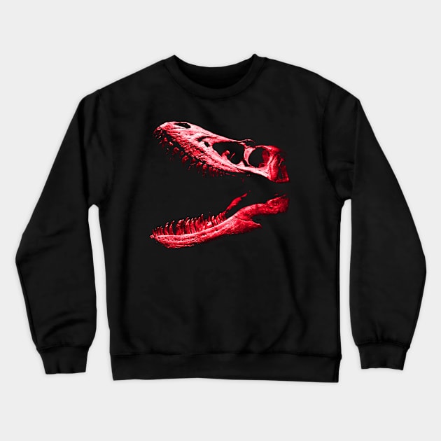 Dinosaur Skull Red Crewneck Sweatshirt by RaphaelWolf